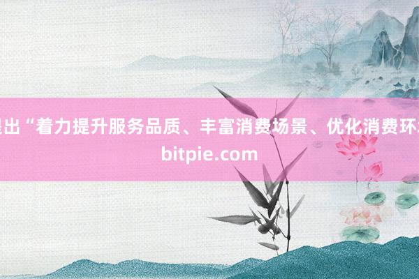 提出“着力提升服务品质、丰富消费场景、优化消费环境bitpie.com