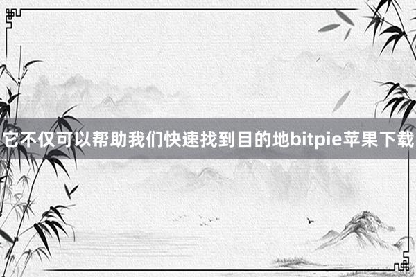 它不仅可以帮助我们快速找到目的地bitpie苹果下载