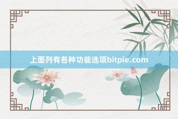 上面列有各种功能选项bitpie.com