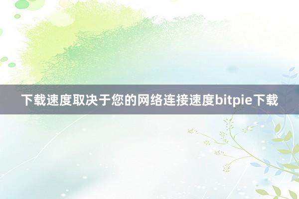 下载速度取决于您的网络连接速度bitpie下载