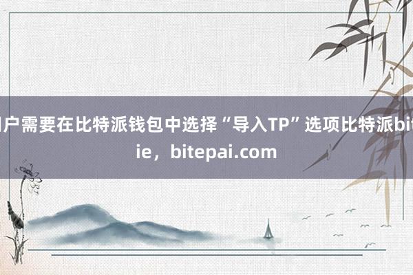 用户需要在比特派钱包中选择“导入TP”选项比特派bitpie，bitepai.com