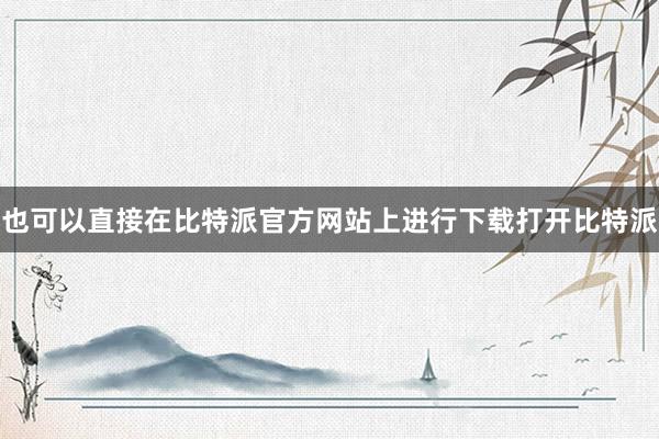 也可以直接在比特派官方网站上进行下载打开比特派