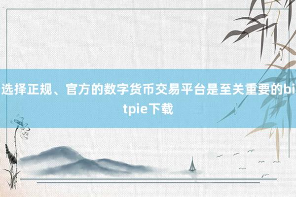 选择正规、官方的数字货币交易平台是至关重要的bitpie下载