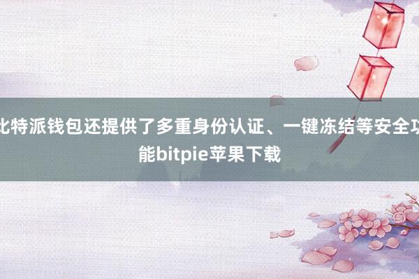 比特派钱包还提供了多重身份认证、一键冻结等安全功能bitpie苹果下载