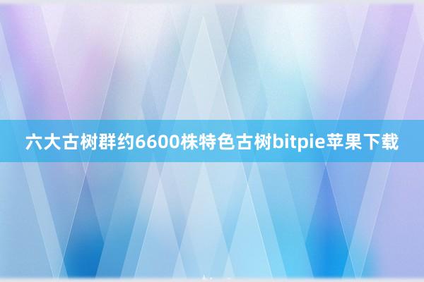 六大古树群约6600株特色古树bitpie苹果下载