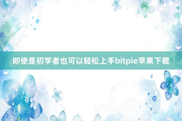 即使是初学者也可以轻松上手bitpie苹果下载