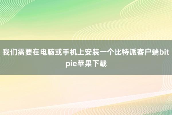 我们需要在电脑或手机上安装一个比特派客户端bitpie苹果下载