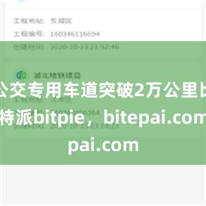 公交专用车道突破2万公里比特派bitpie，bitepai.com