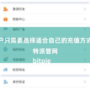 用户只需要选择适合自己的充值方式比特派管网
bitpie