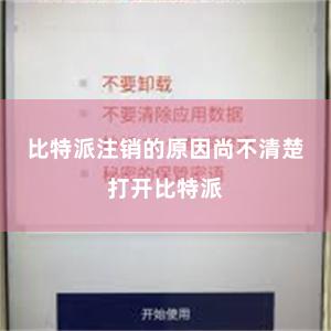 比特派注销的原因尚不清楚打开比特派